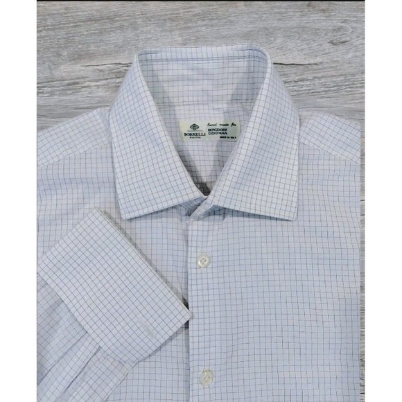 Luigi Borrelli Other - Borrelli Napoli French Cuffs Dress Shirt Mens Plaid 16 Made In Italy